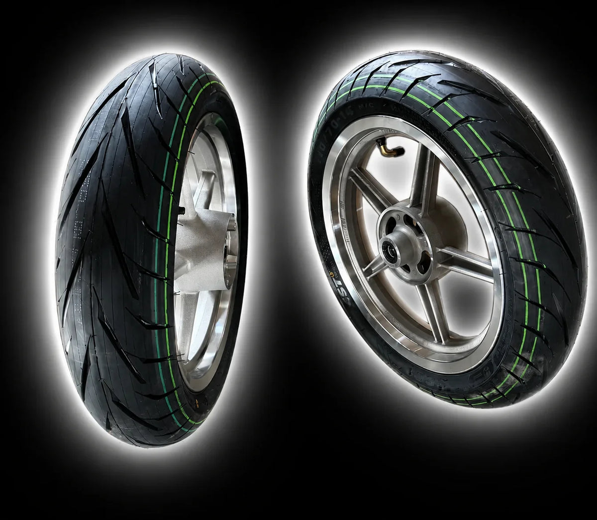 14/14in Supermoto Wheel Set Chrome