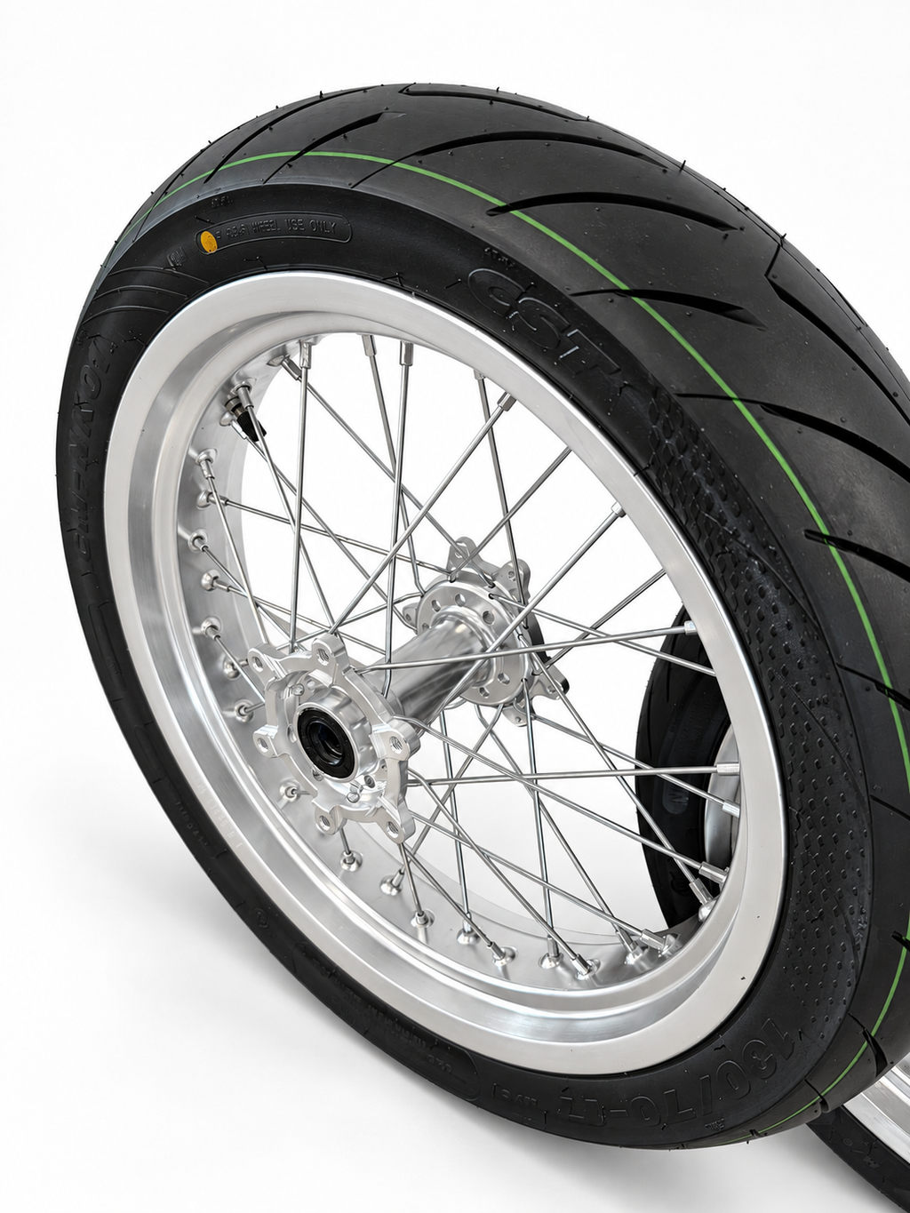 Surron Ultra Bee | Chrome Supermoto Wheel Kit | 17-Inch — 3-Week Preorder