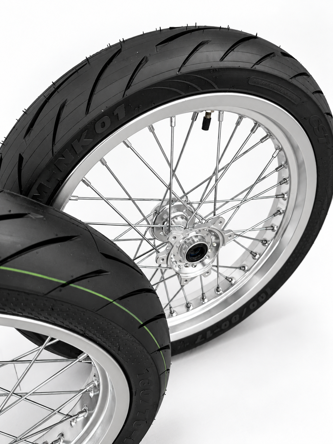 Surron Ultra Bee | Chrome Supermoto Wheel Kit | 17-Inch — 3-Week Preorder