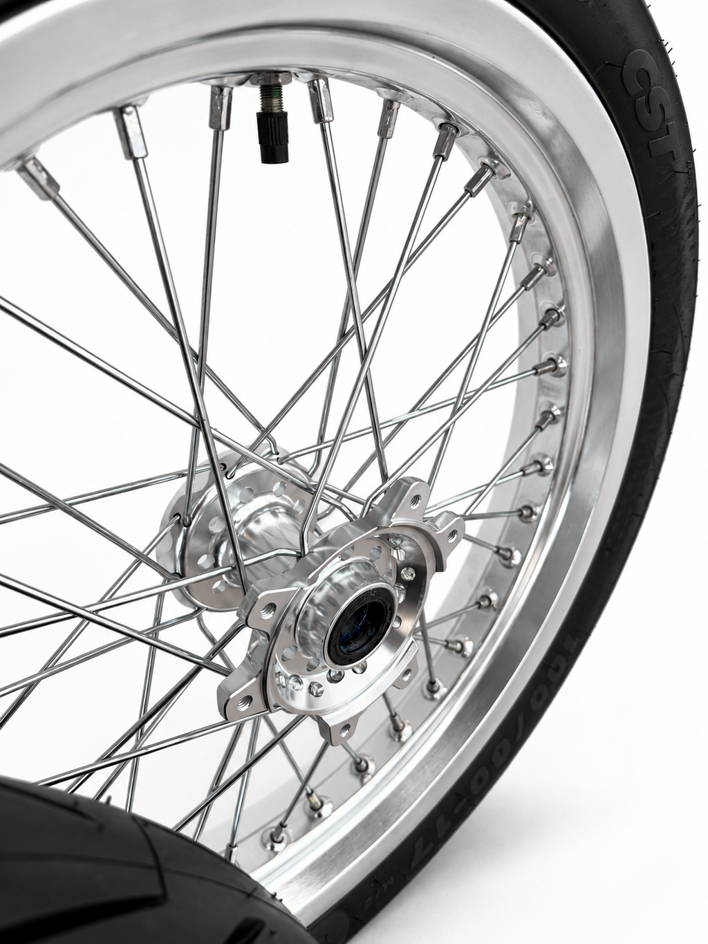 Surron Ultra Bee | Chrome Supermoto Wheel Kit | 17-Inch — 3-Week Preorder