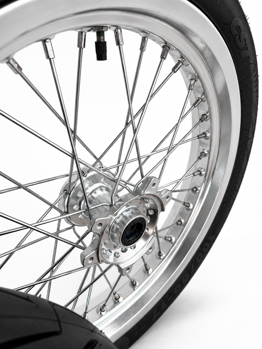 Surron Ultra Bee | Chrome Supermoto Wheel Kit | 17-Inch — 3-Week Preorder